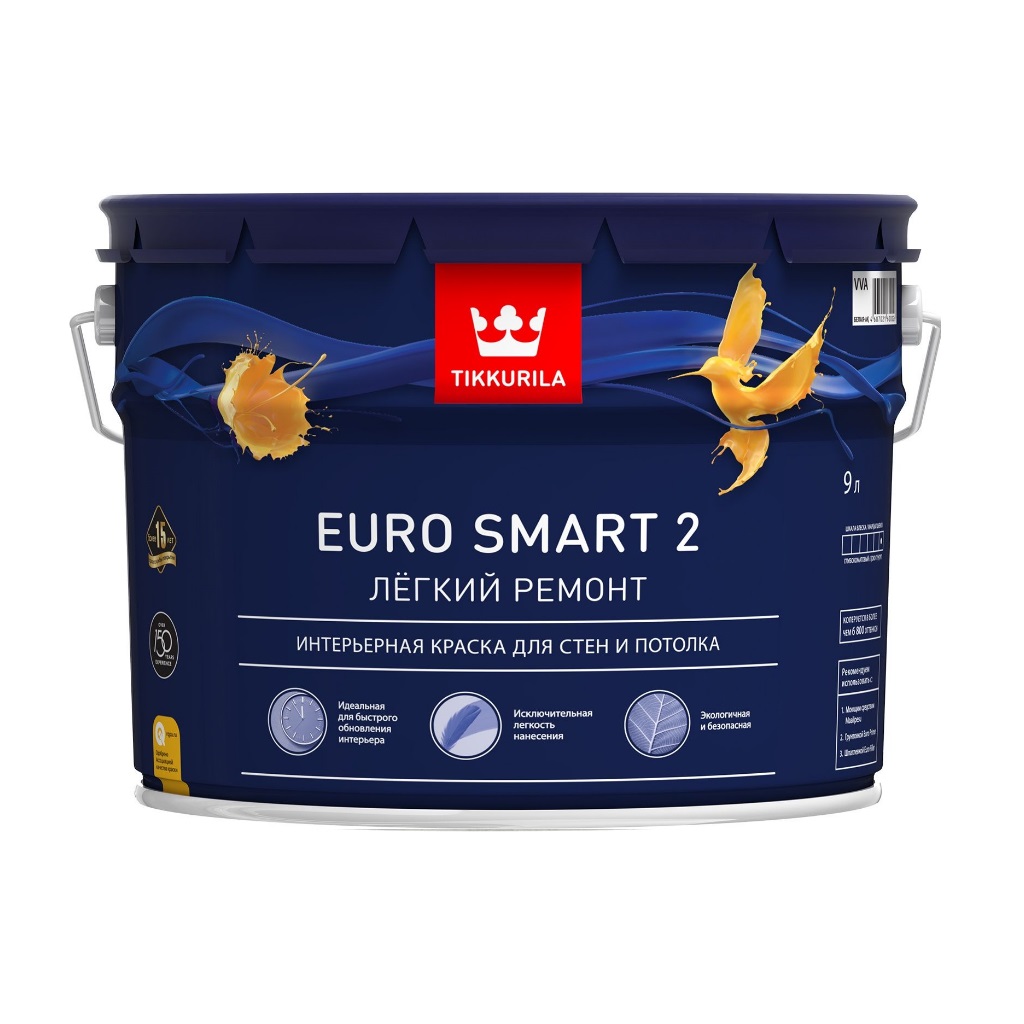 Tikkurila Euro Smart 2 краска латексная на основе акрилового сополимера 