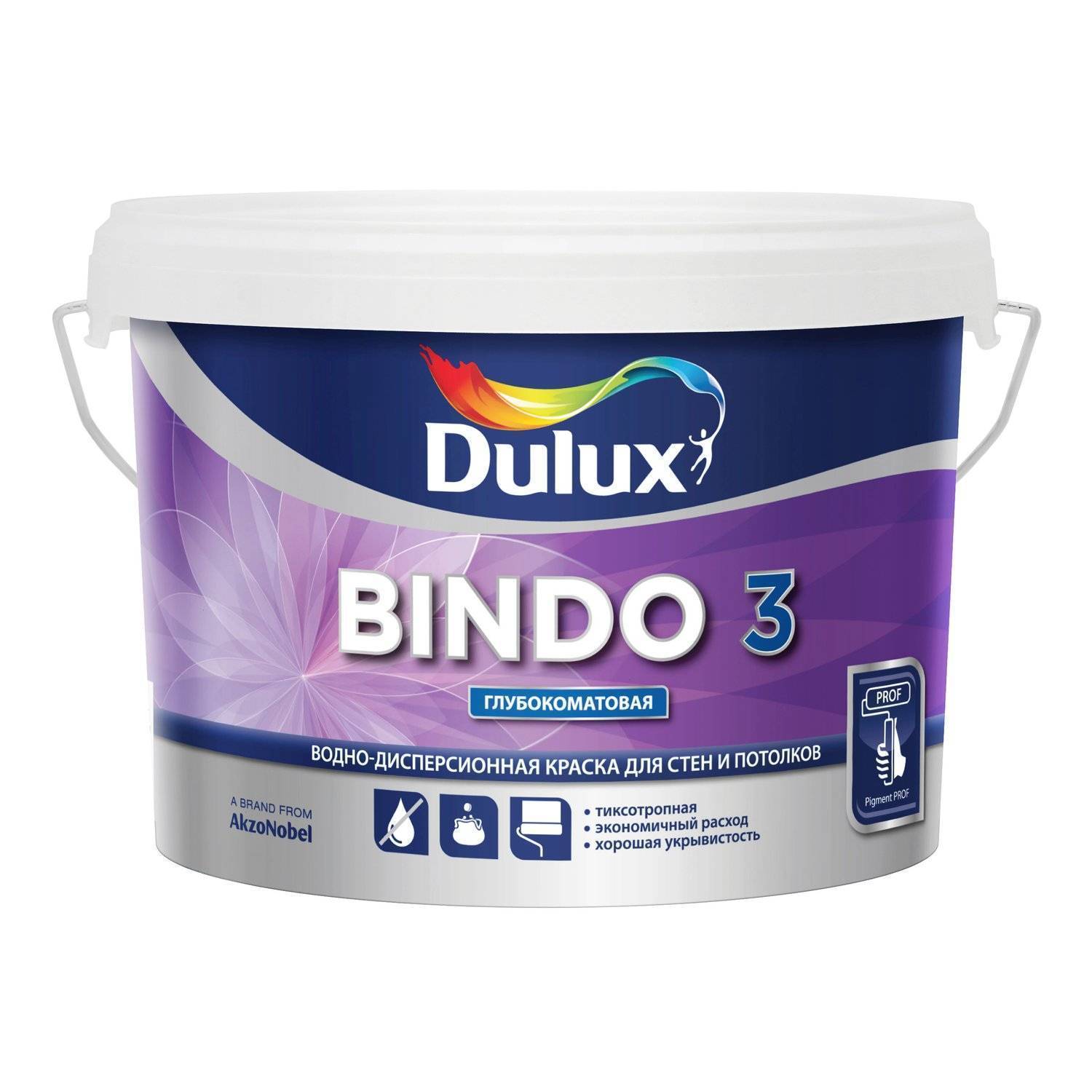 Dulux Prof Bindo 3 глубокоматовая краска для стен и потолков