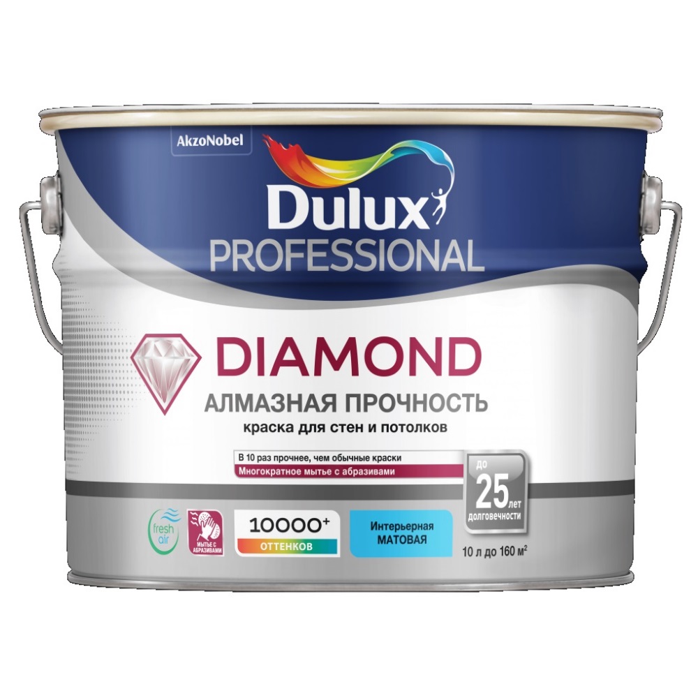 Dulux Diamond Matt матовая краска износостойкая для стен и потолков